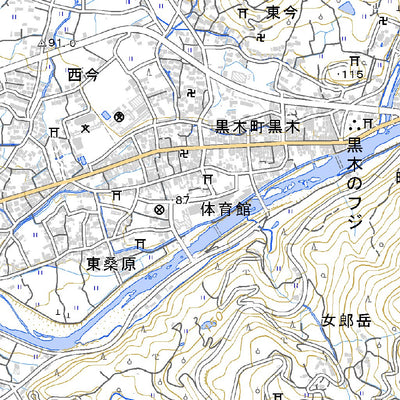 493065 黒木（くろぎ Kurogi）, 地形図