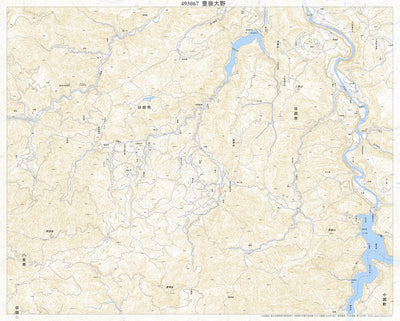 493067 豊後大野（ぶんごおおの Bungoono）, 地形図