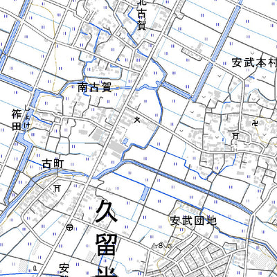 493073 久留米西部（くるめせいぶ Kurumeseibu）, 地形図