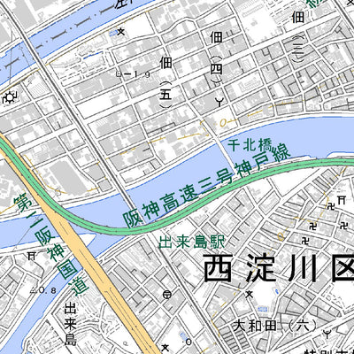 523503 大阪西北部（おおさかせいほくぶ Osakaseihokubu）, 地形図