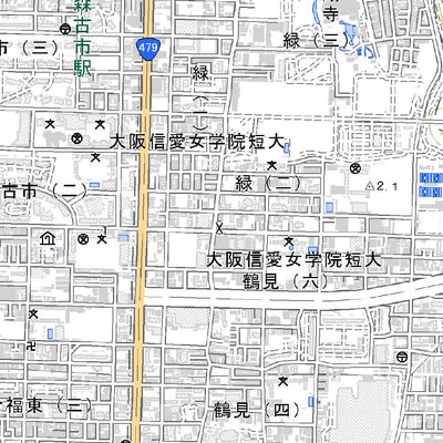 523504 大阪東北部（おおさかとうほくぶ Osakatohokubu）, 地形図