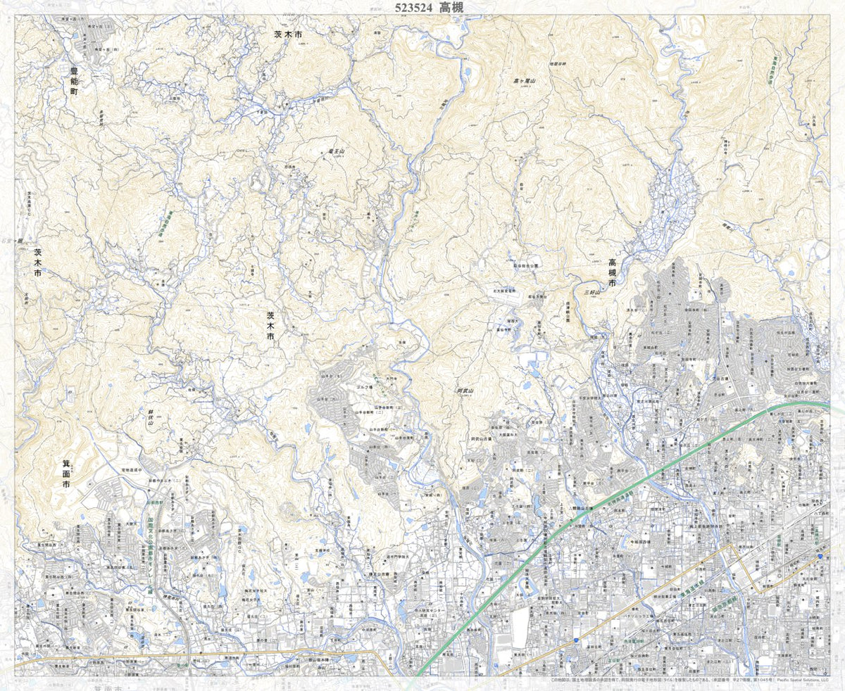 523524 高槻(たかつき Takatsuki), 地形図 Map by Pacific Spatial Solutions, Inc ...