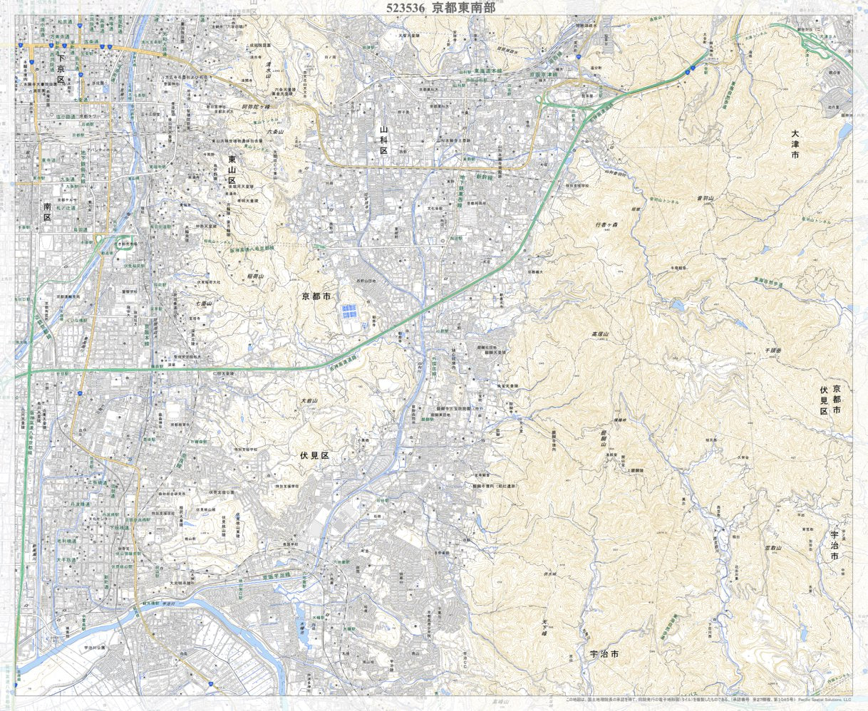 523536 京都東南部（きょうととうなんぶ Kyototonambu）, 地形図 Map 