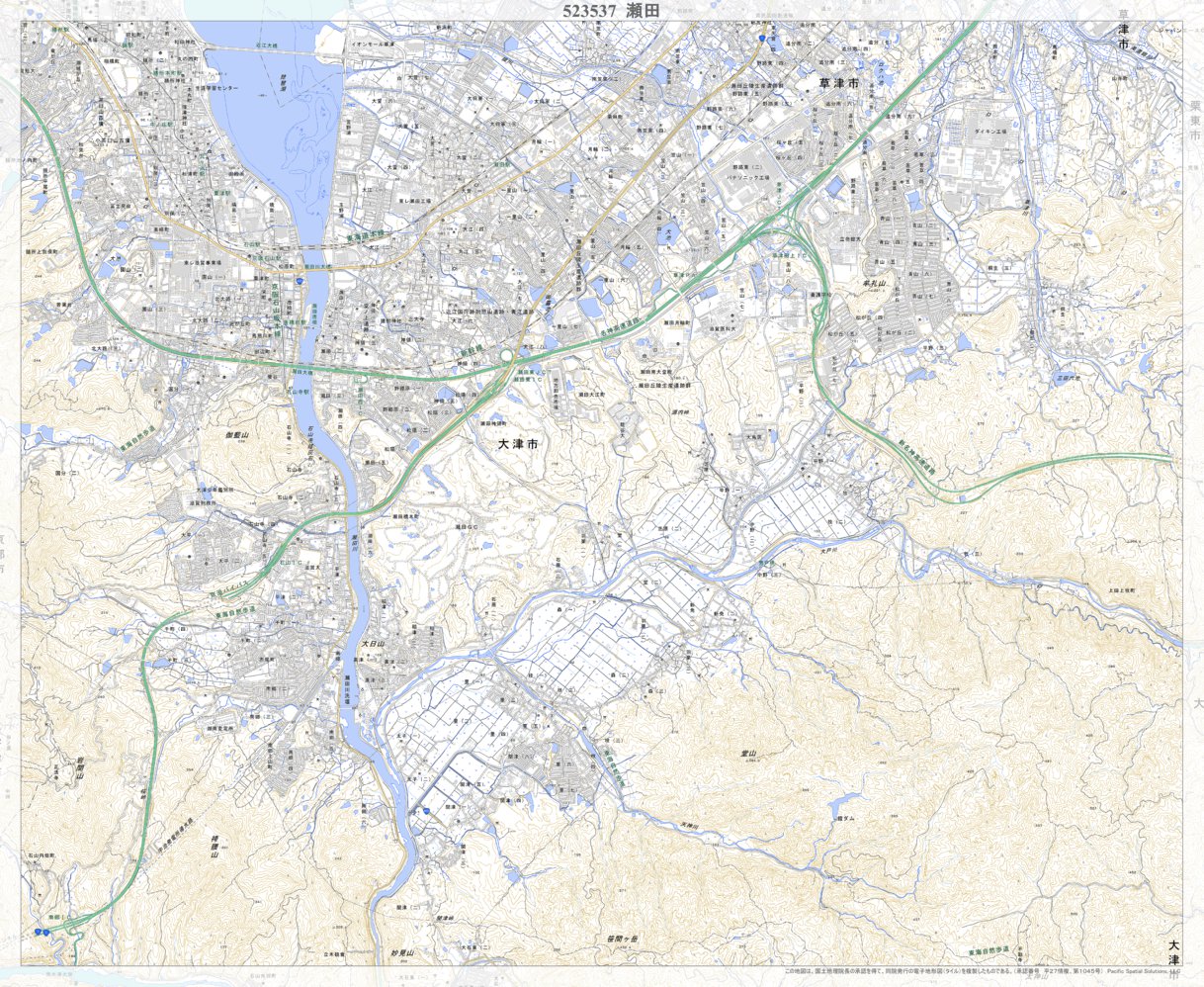 523537 瀬田（せた Seta）, 地形図 Map by Pacific Spatial Solutions