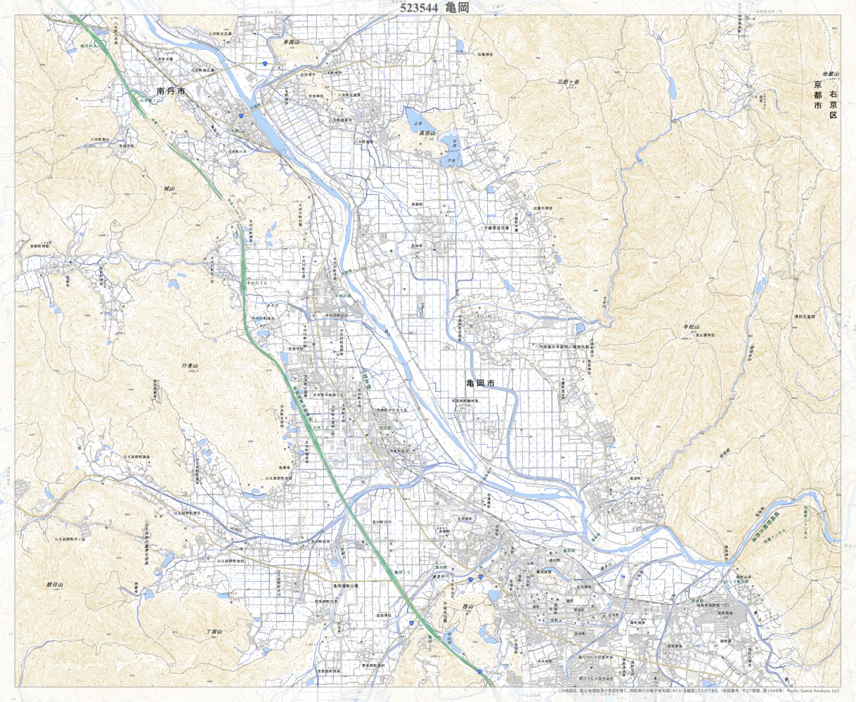 523544 亀岡（かめおか Kameoka）, 地形図 Map by Pacific Spatial 