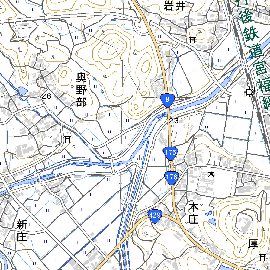 523570 福知山西部（ふくちやませいぶ Fukuchiyamaseibu）, 地形図 Map