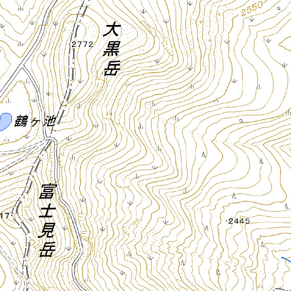 543714 乗鞍岳（のりくらだけ Norikuradake）, 地形図 Map by Pacific 