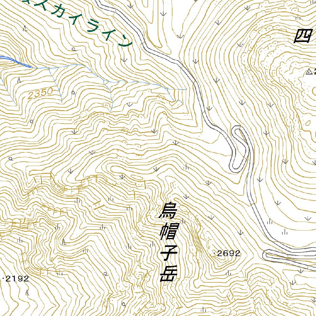 543714 乗鞍岳（のりくらだけ Norikuradake）, 地形図 Map by Pacific 