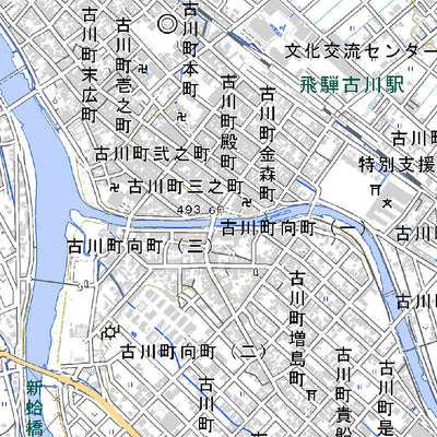 543721 飛騨古川（ひだふるかわ Hidafurukawa）, 地形図