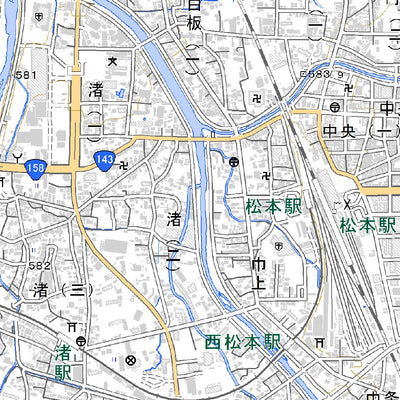 543727 松本（まつもと Matsumoto）, 地形図