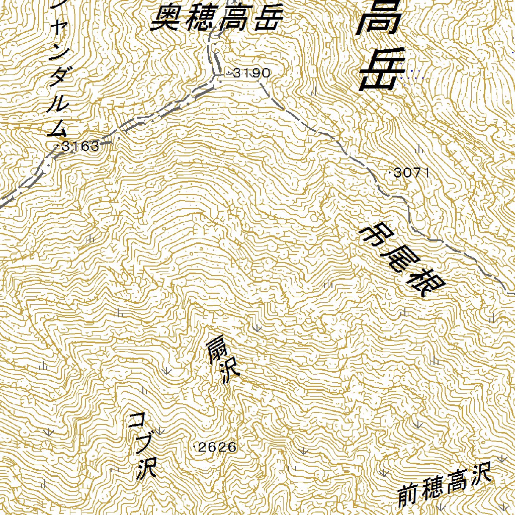 543735 穂高岳（ほたかだけ Hotakadake）, 地形図 Map by Pacific