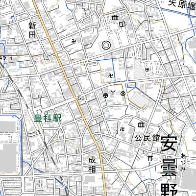 543737 豊科（とよしな Toyoshina）, 地形図
