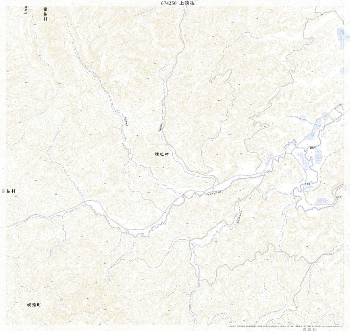 674250 上猿払（かみさるふつ Kamisarufutsu）, 地形図 Map by Pacific 
