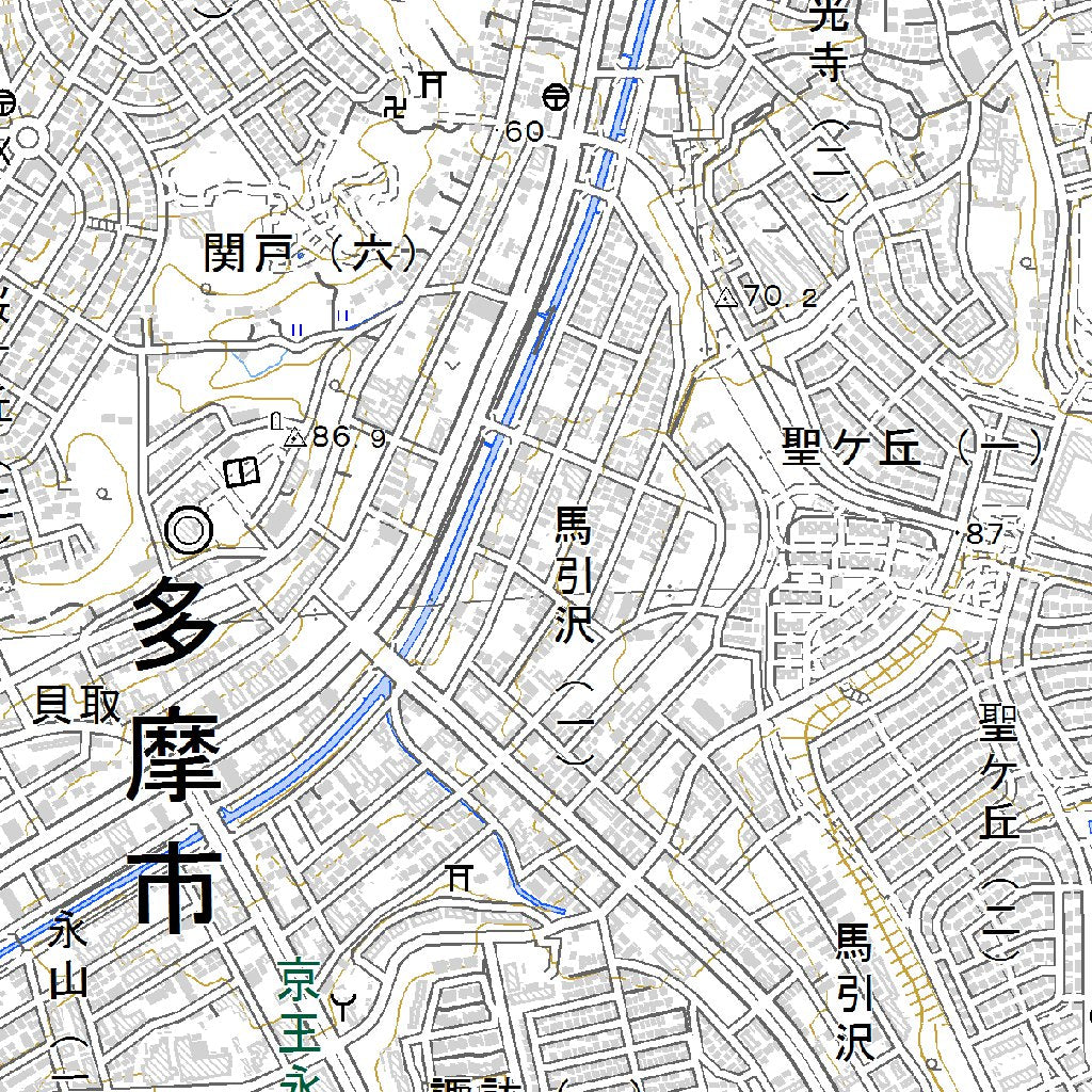 533933 武蔵府中（むさしふちゅう Musashifuchu）, 地形図 Map by 