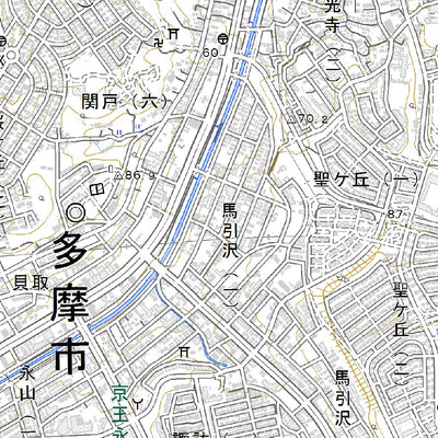 533933 武蔵府中（むさしふちゅう Musashifuchu）, 地形図
