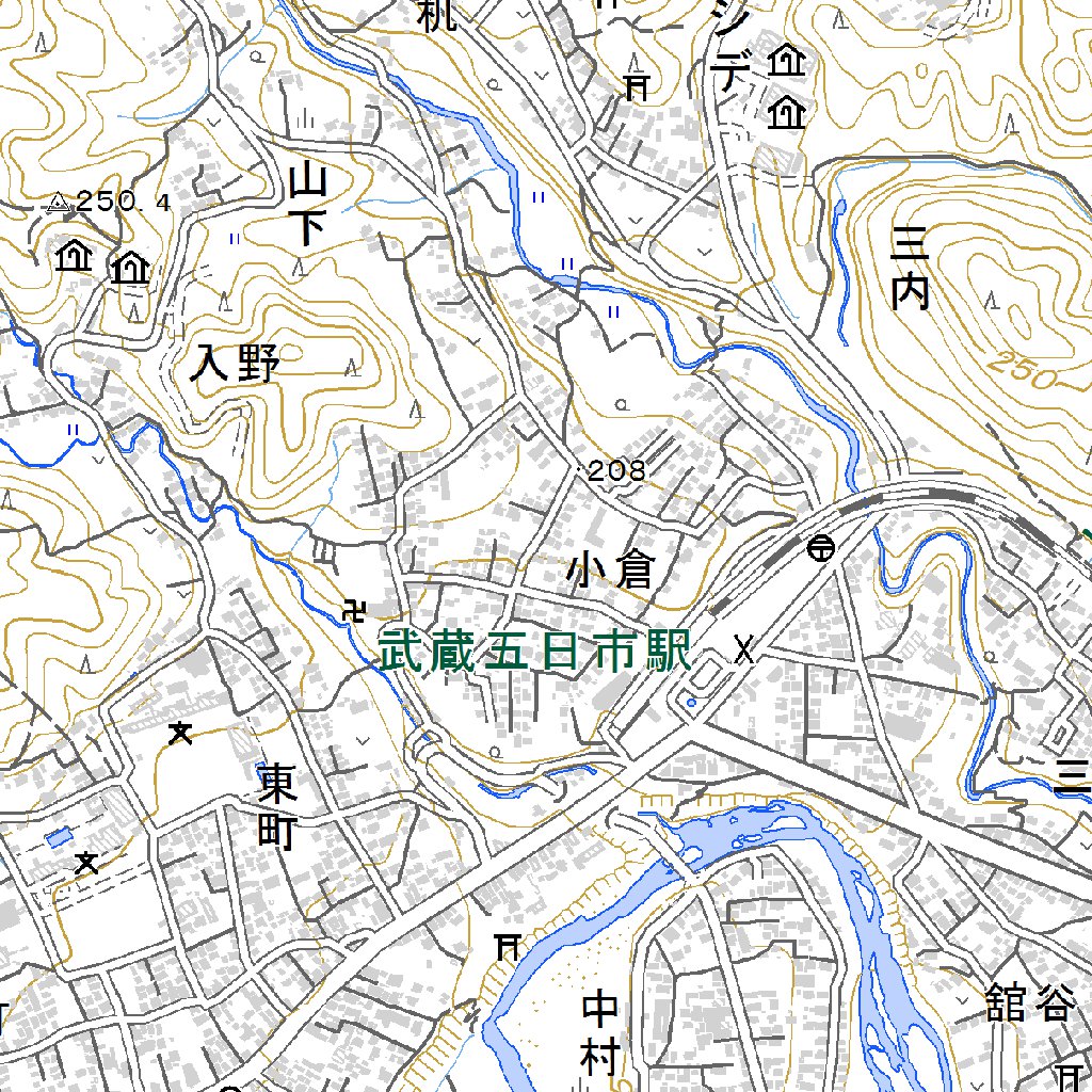 533941 五日市（いつかいち Itsukaichi）, 地形図 Map by Pacific