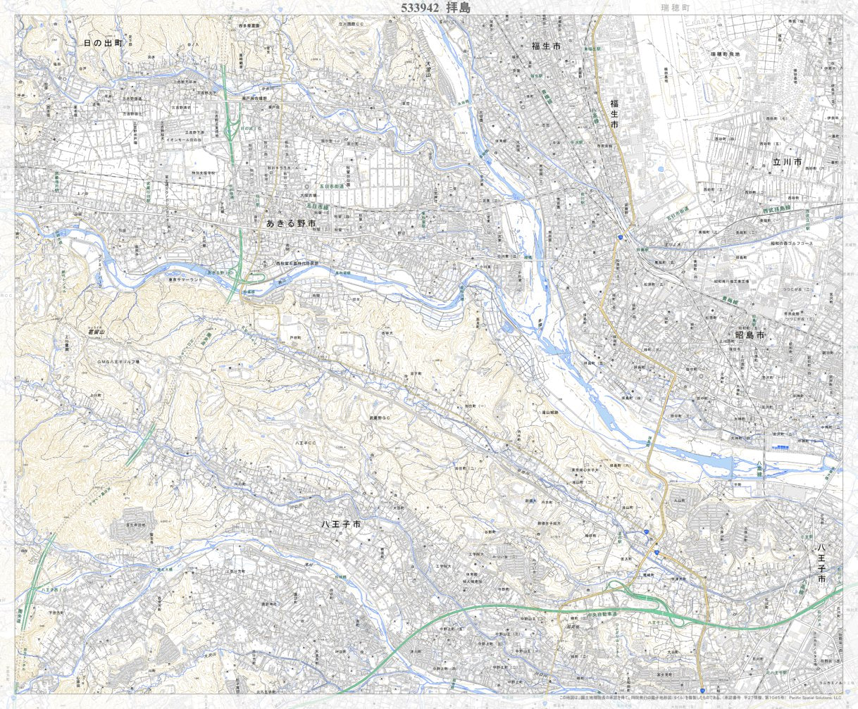 533942 拝島（はいじま Haijima）, 地形図 Map by Pacific Spatial