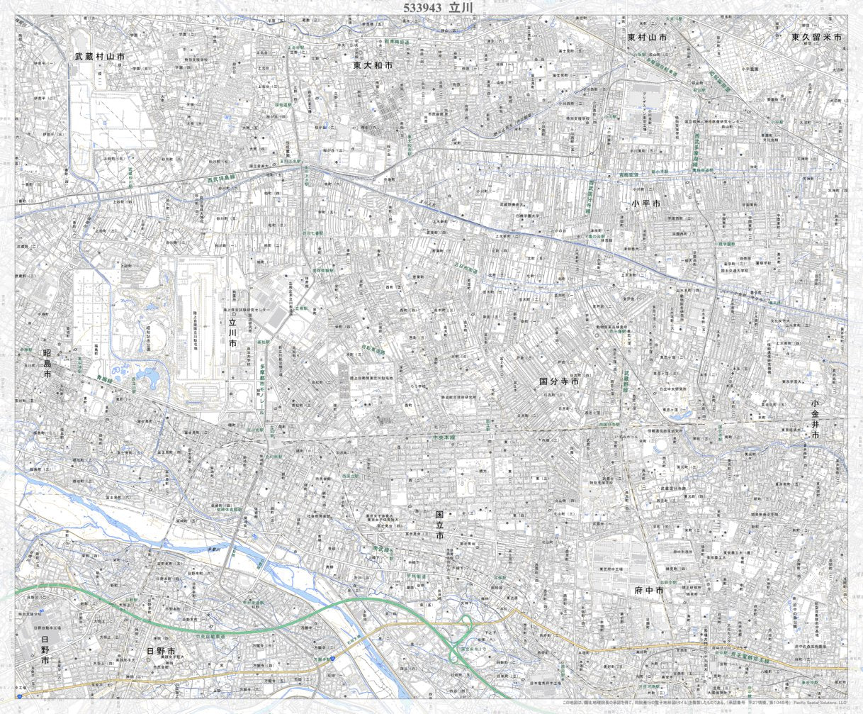 533943 立川（たちかわ Tachikawa）, 地形図 Map by Pacific Spatial