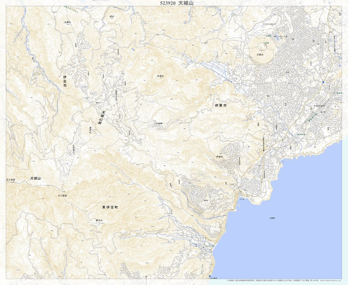 523920 天城山（あまぎさん Amagisan）, 地形図 Map by Pacific