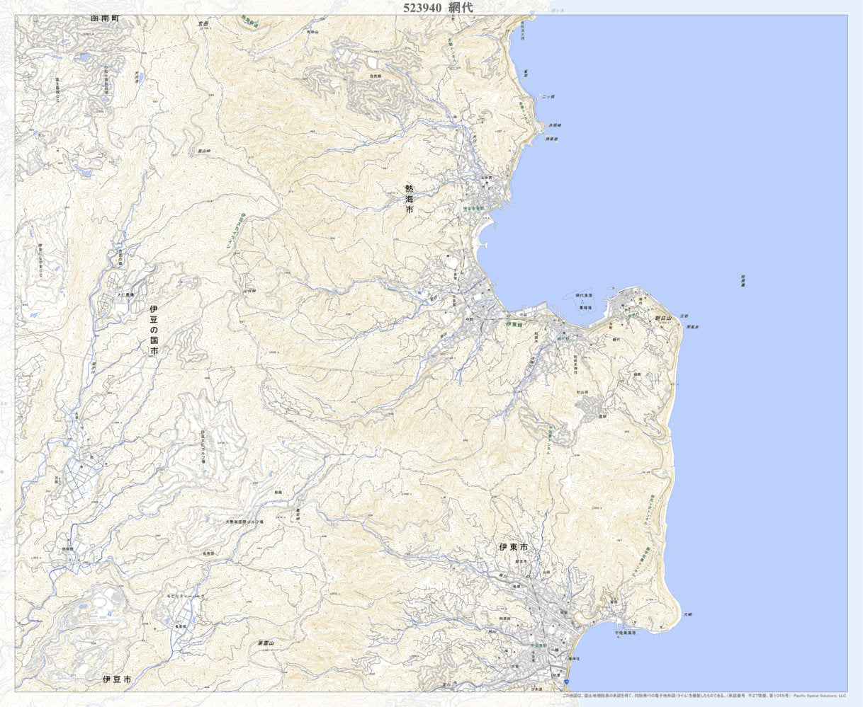 523940 網代（あじろ Ajiro）, 地形図 Map by Pacific Spatial 