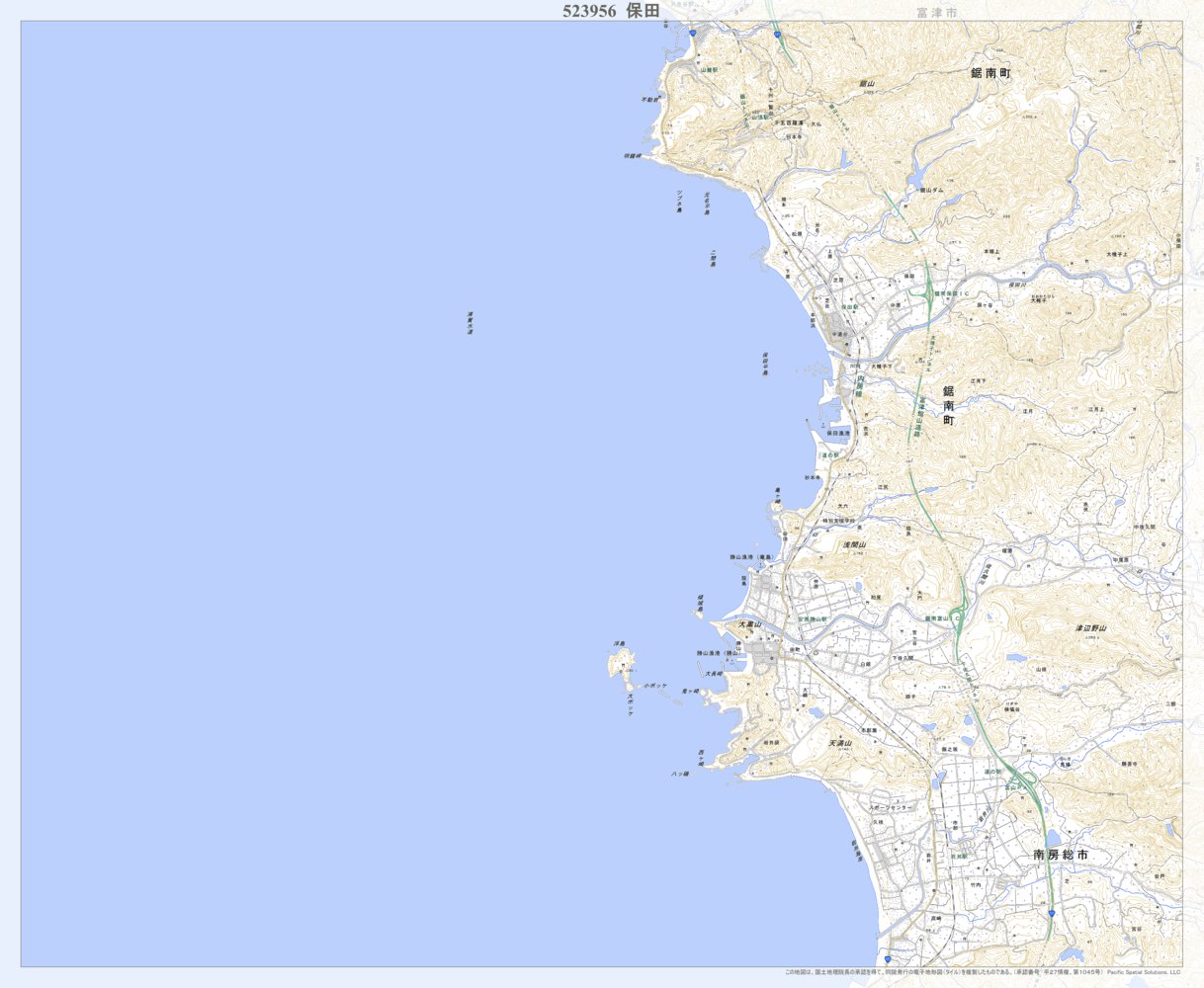 523956 保田（ほた Hota）, 地形図 Map by Pacific Spatial Solutions