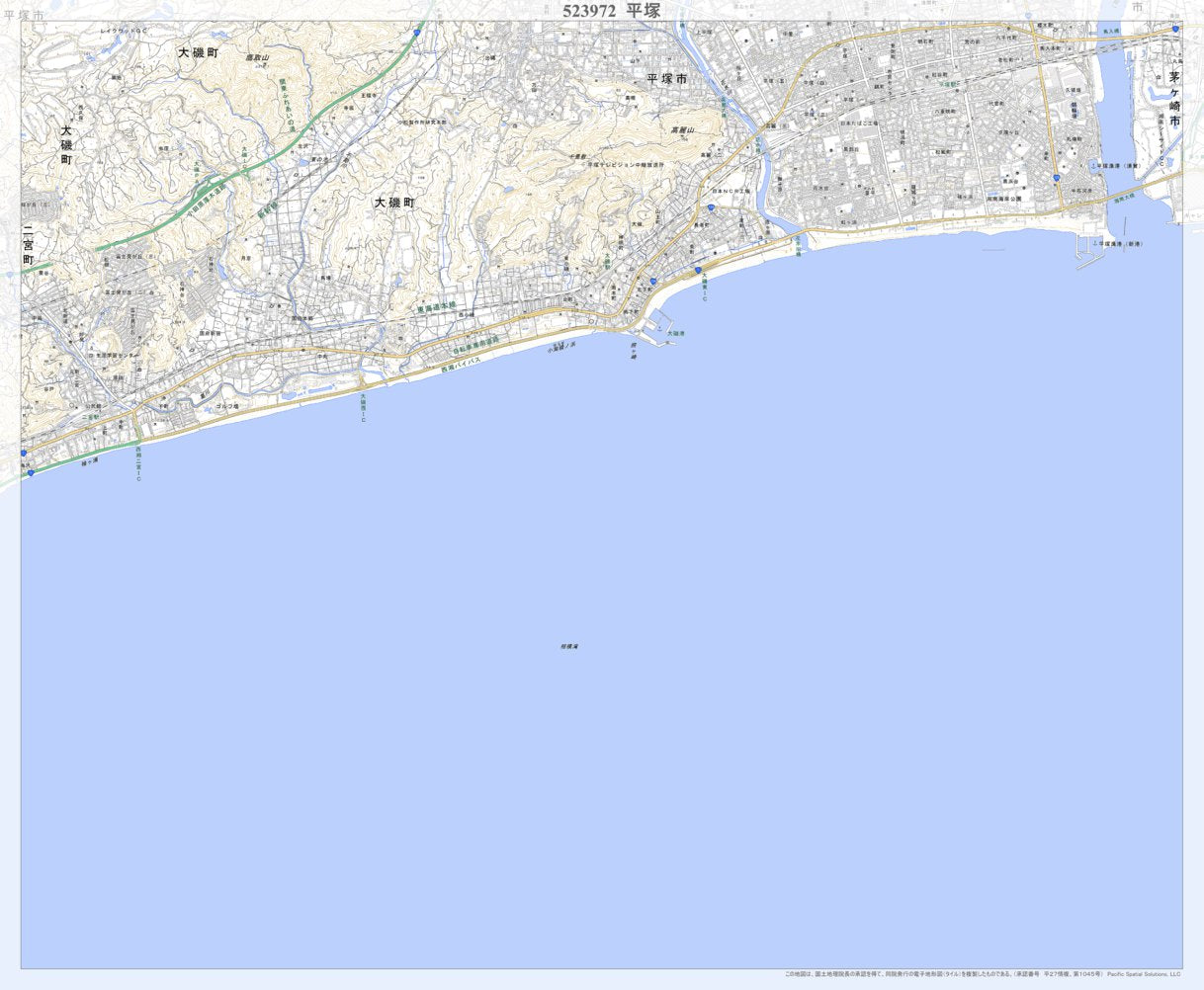 523972 平塚（ひらつか Hiratsuka）, 地形図 Map by Pacific Spatial