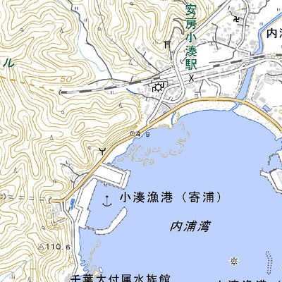 524051 安房小湊（あわこみなと Awakominato）, 地形図