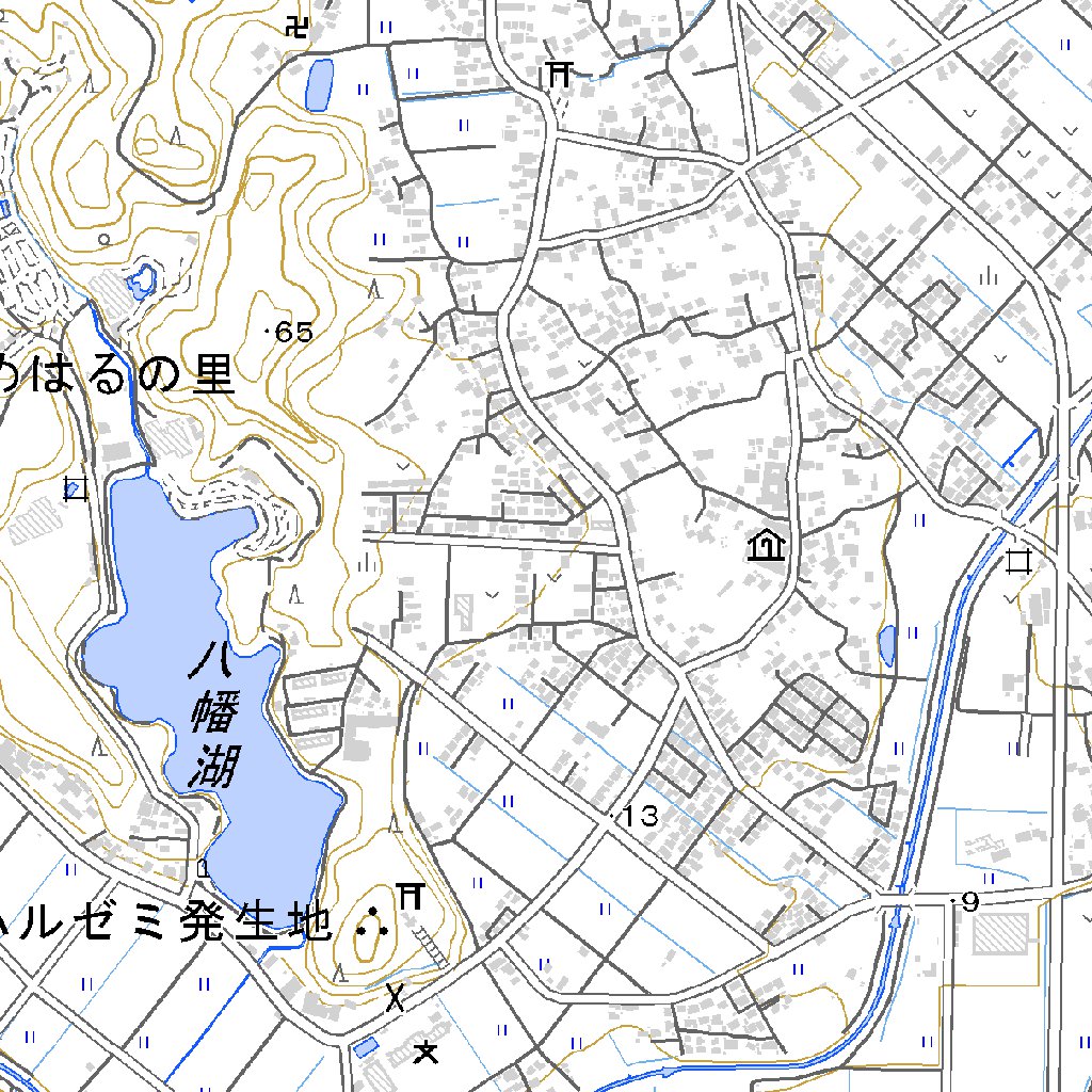 534002 上総一宮（かずさいちのみや Kazusaichinomiya）, 地形図 Map