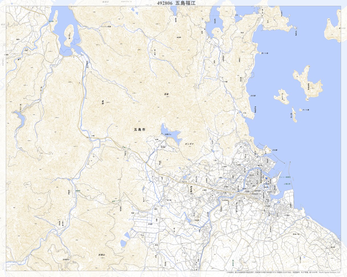 地図さま専用 492806 五島福江（ごとうふくえ Gotofukue）, 地形図 Map by Pacific