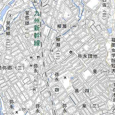 503023 福岡南部（ふくおかなんぶ Fukuokanambu）, 地形図