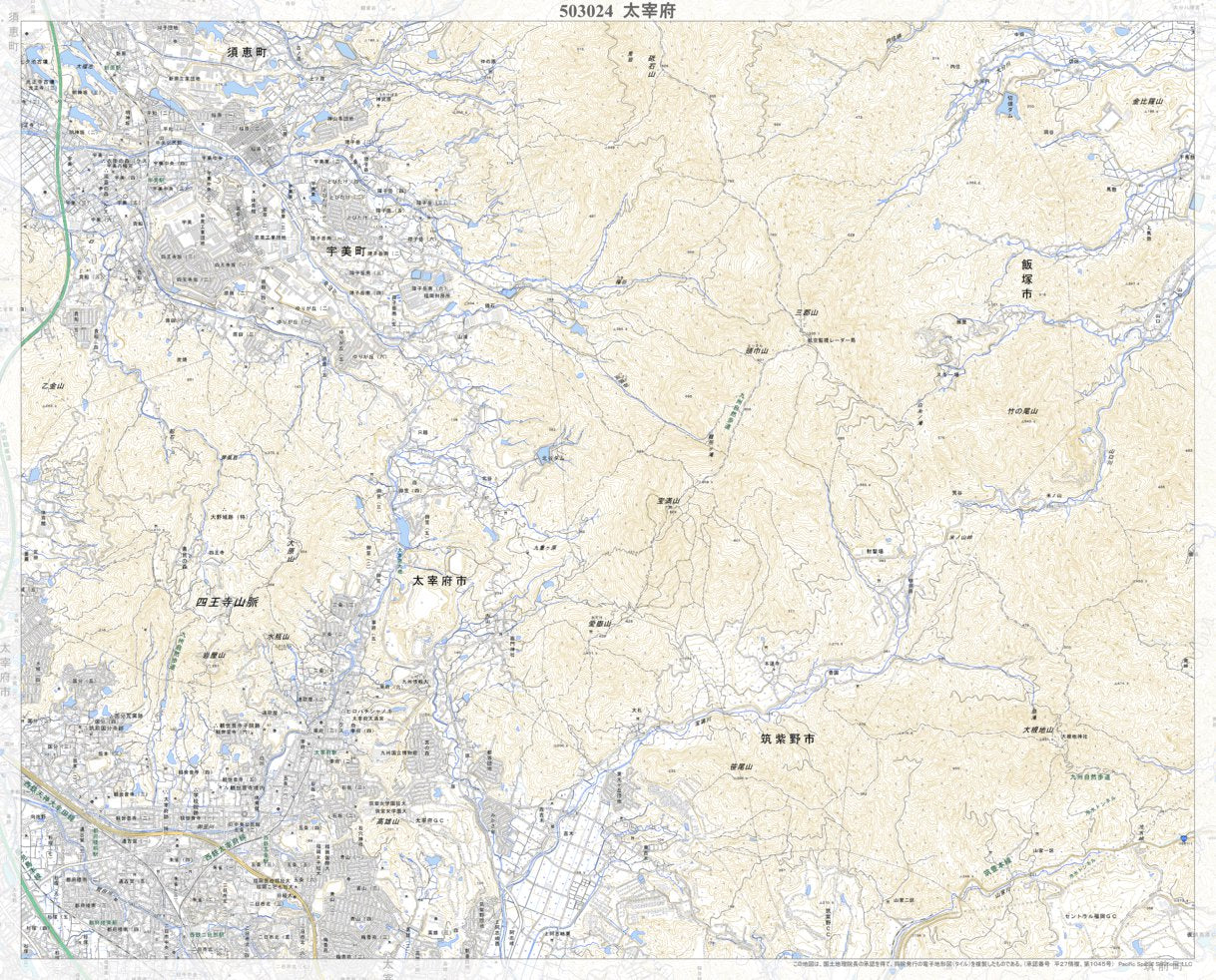 503024 太宰府（だざいふ Dazaifu）, 地形図 Map by Pacific Spatial