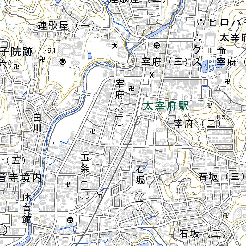 503024 太宰府（だざいふ Dazaifu）, 地形図 Map by Pacific Spatial