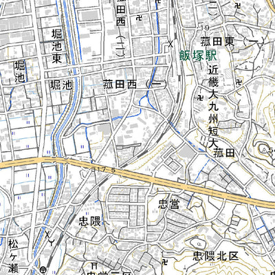 503035 飯塚（いいづか Iizuka）, 地形図