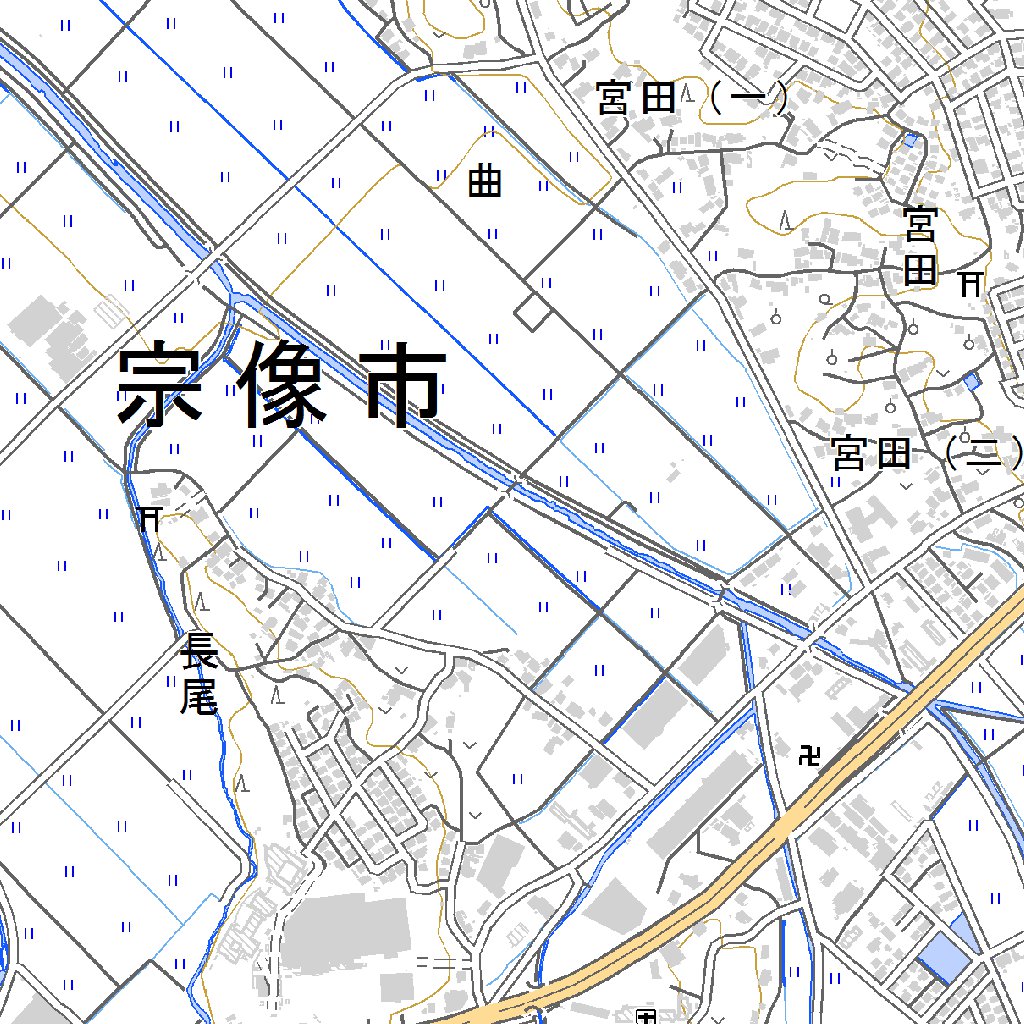 503054 筑前東郷（ちくぜんとうごう Chikuzentogo）, 地形図 Map by