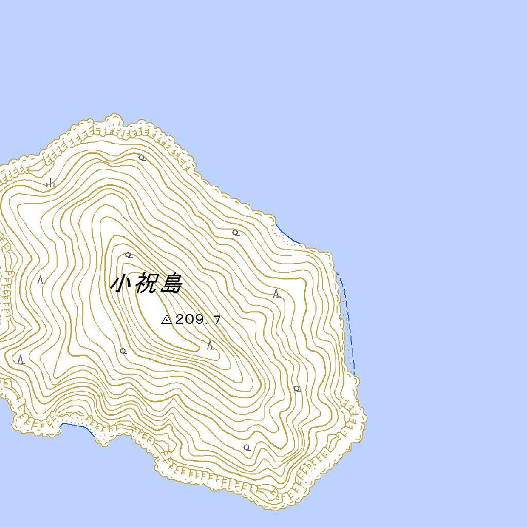 503157 祝島（いわいしま Iwaishima）, 地形図 Map by Pacific Spatial