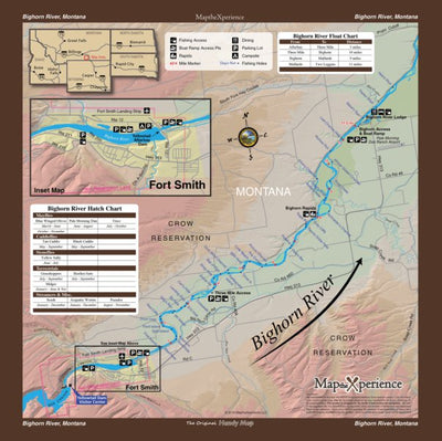 Tackle Shop Bighorn Rvr. Fishing Map - Montana