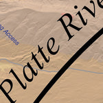 Tackle Shop North Platte Rvr. Fishing Map - Wyoming