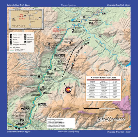 Colorado River Fishing Map - Kremmling to State Bridge Colorado