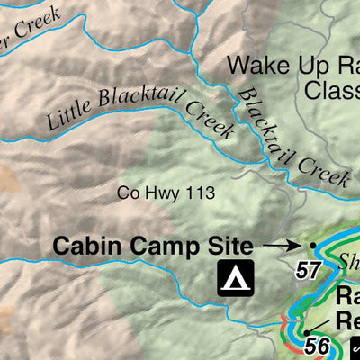Colorado River Fishing Map - Kremmling to State Bridge Colorado