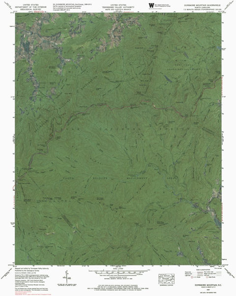 NC-DUNSMORE MOUNTAIN: GeoChange 1966-2012