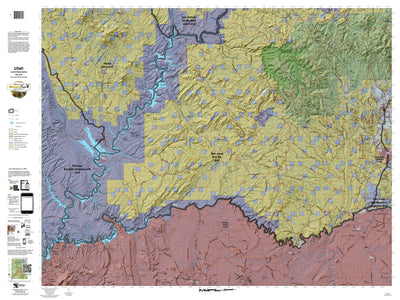 San Juan Bull Elk (South) Utah Elk Hunting Unit Map with Land Ownership