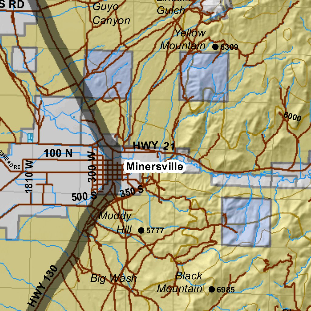 Beaver West Utah Elk Hunting Unit Map With Land Ownership By HuntData   20160715164728 UTELOBEVW Preview 1 