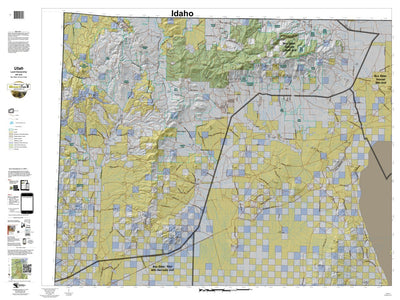 Box Elder, Grouse Creek Utah Elk Hunting Unit Map with Land Ownership