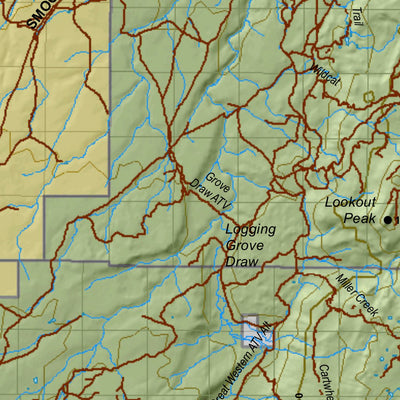 Plateau Boulder Kaiparowits (North) Utah Elk Hunting Unit Map with Land Ownership