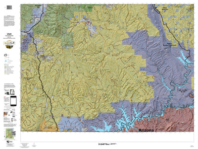 Plateau Boulder Kaiparowits (South) Utah Elk Hunting Unit Map with Land Ownership