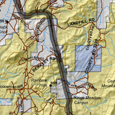 Plateau, Fishlake, Thousand Lakes Utah Elk Hunting Unit Map with Land Ownership
