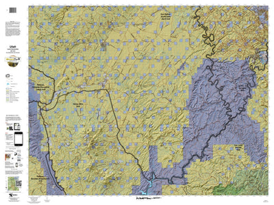 San Rafael Dirty Devil (South) Utah Elk Hunting Unit Map with Land Ownership