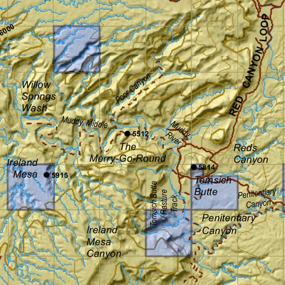 San Rafael Dirty Devil (North) Utah Elk Hunting Unit Map with Land Ownership