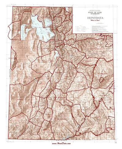 Utah State Map with Elk Unit Boundary Overlays