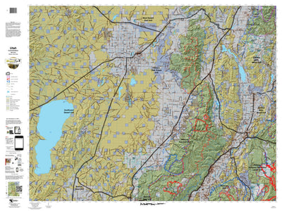 Fillmore, Oak Creek Utah Elk Hunting Unit Map with Land Ownership and Concentrations